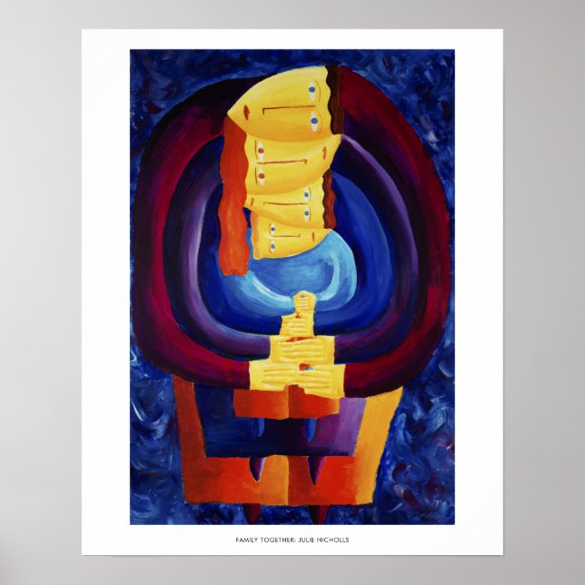 Affiche Family Together Modern Portrait Peinture Art Impri (Devant)
