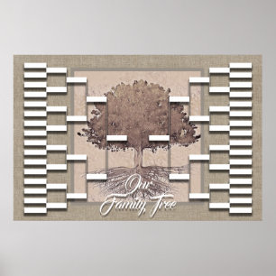 Affiche Family Tree Rustique Linge Look