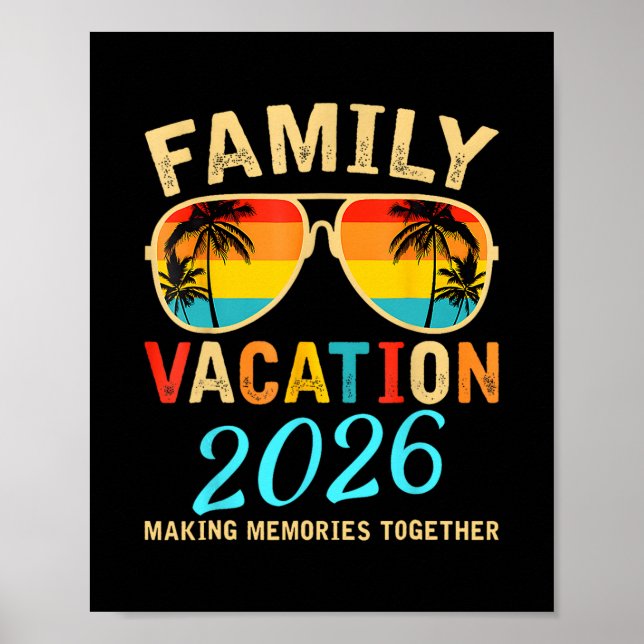 Affiche Family Vacation 2026 Beach Matching Summer Vacatio (Devant)
