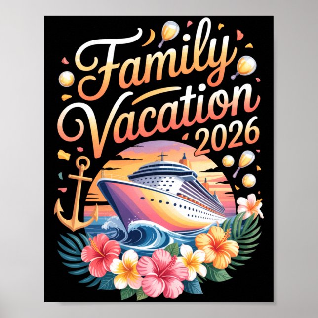 Affiche Family Vacation 2026 Cruise Adventure Crew Long Sl (Devant)