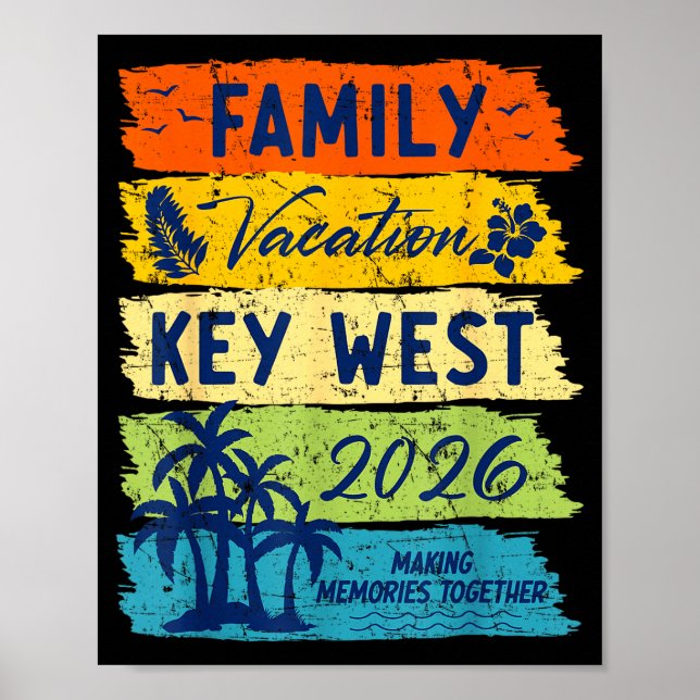 Affiche Family Vacation 2026 Key West Matching Summer Vaca (Devant)