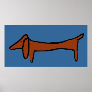 Affiche Famous Abstract Brown Dachshund