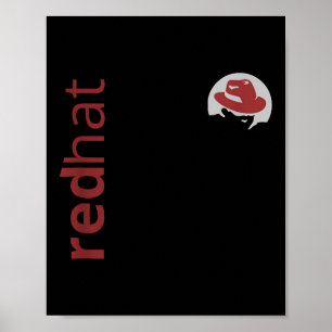 Affiche Fan Casquette rouge Linux Tee Tux Penguin Open Sou