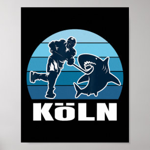 Affiche Fan de hockey sur glace de Cologne - Requin 