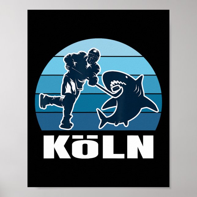 Affiche Fan de hockey sur glace de Cologne - Requin  (Devant)
