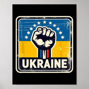 Affiche Fan Vintage Ukrainien Bynner Drapeau Ukraine Rétro