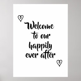 Affiche Fancy Calligraphy Bienvenue à notre Mariage Storyb