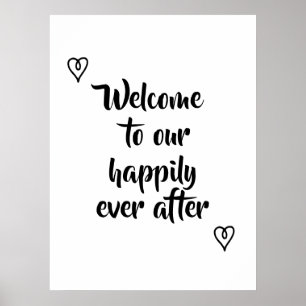 Affiche Fancy Calligraphy Bienvenue à notre Mariage Storyb