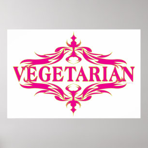 Affiche Fancy in Pink - Vegetarin