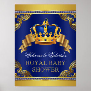 Affiche Fancy Prince Baby Shower Welcome Signs