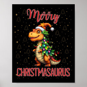 Affiche Fanny Joyeux Noël Christmasaurus Dinosaure Sapin d