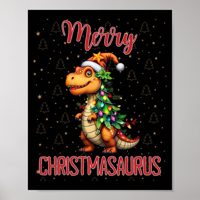 Affiche Fanny Joyeux Noël Christmasaurus Dinosaure Sapin d (Devant)