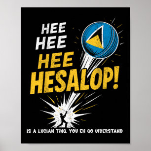Affiche Fans de cricket drôles Hesalop Drapeau Saint-Lucie