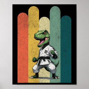 Affiche Fans de dinosaures Karaté fierté courage force bra
