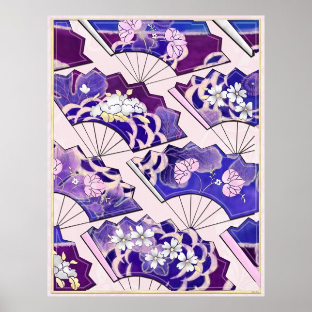 Affiche Fans traditionnels japonais (Devant)