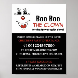 Affiche Fantaisie, Animateur pour enfants, Publicité clown