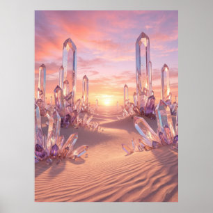 Affiche Fantaisie artistique du désert de cristal au couch