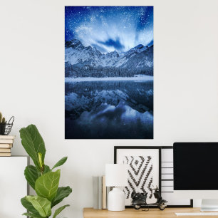 Affiche Fantaisie au lac de montagne