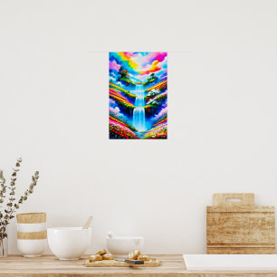 Affiche Fantaisie de cascade surréaliste Art