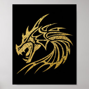 Affiche Fantaisie de dragon médiéval Tatouage mythique Jou