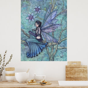 Affiche Fantaisie de Fée de Jardin Serein Art à l'Aquarell
