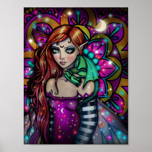 Affiche Fantaisie de fille dragon par Molly Harrison