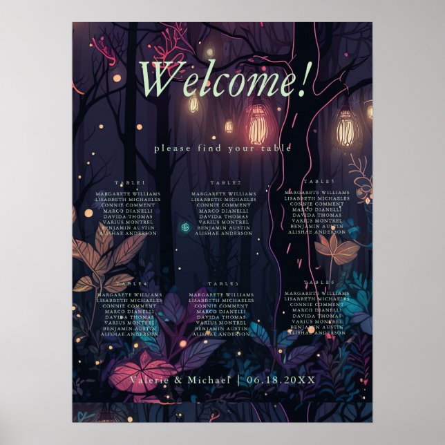 Affiche Fantaisie de fleurs en spray Art 6 - Plan de table (Devant)
