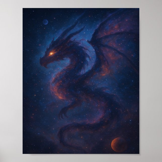 Affiche Fantaisie de la nébuleuse du dragon galactique (Devant)