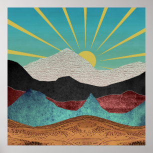 Affiche Fantaisie de montagne au lever du soleil