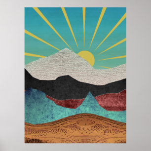 Affiche Fantaisie de montagne au lever du soleil