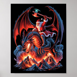 Affiche Fantaisie de Noël Ec - Santa Mystique Mmo chevauch
