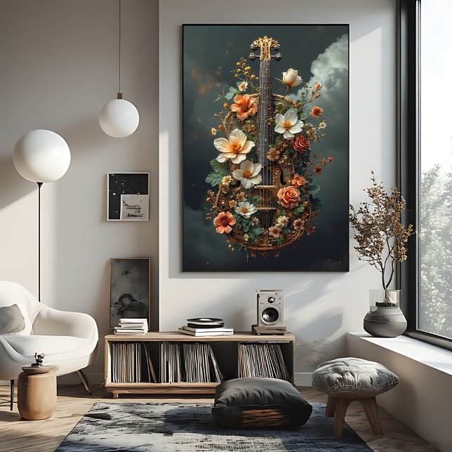 Affiche Fantaisie de violoncelle floral enchanté (Créateur téléchargé)