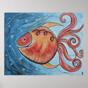 Affiche fantaisie des poissons II