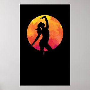 Affiche Fantaisie d'une fille dansant le ballet la nuit so
