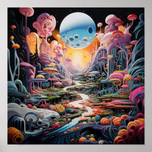 Affiche Fantaisie psychédélique