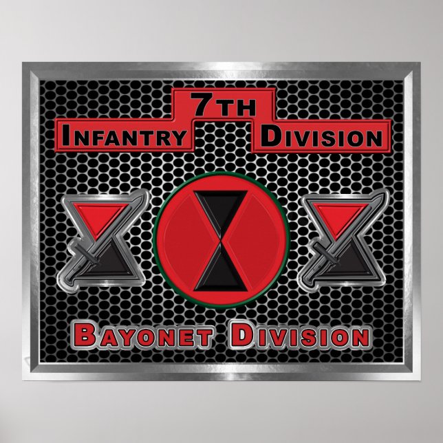 Affiche Fantastique 7e division d'infanterie "Bayonet Divi (Devant)