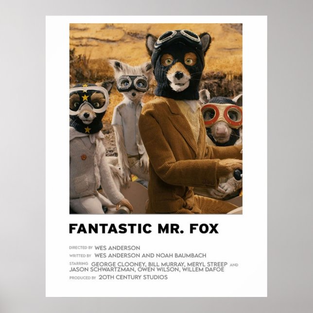 Affiche Fantastique M. Fox Minimaliste (Devant)