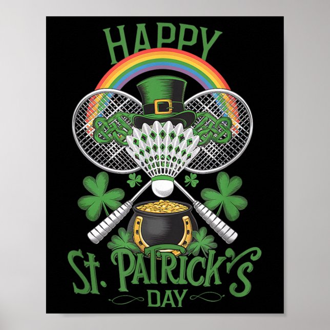 Affiche Fantastique Patricks Day Badminton Costume à quatr (Devant)
