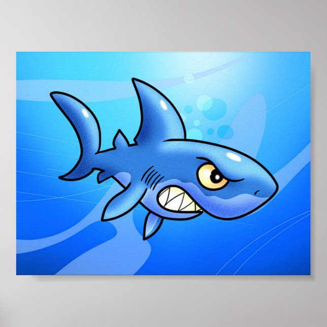 Affiche Fantastique requin caricature (Devant)