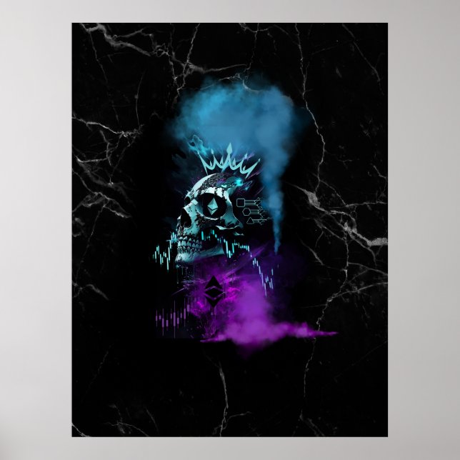 Affiche Fantasy Design | Cryptocurrency | Ethereum Marble (Devant)