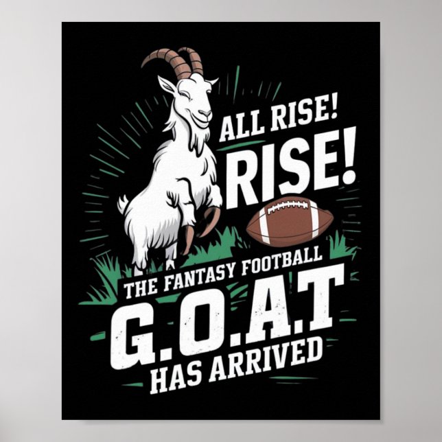 Affiche Fantasy Football Goat Shirt League Champion Champ  (Devant)