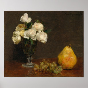 Affiche Fantin-Latour - Nature morte avec roses et fruits