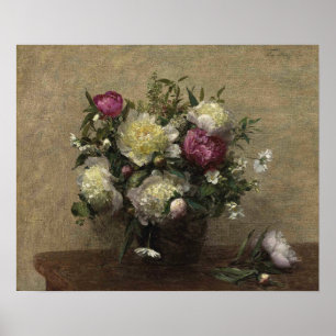 Affiche Fantin-Latour - Peonies Vase 1879