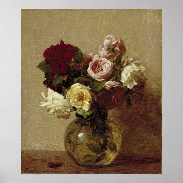 Affiche Fantin-Latour - Roses (Devant)