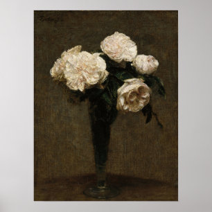 Affiche Fantin-Latour - Roses Dans Un Vase