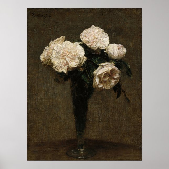 Affiche Fantin-Latour - Roses Dans Un Vase (Devant)