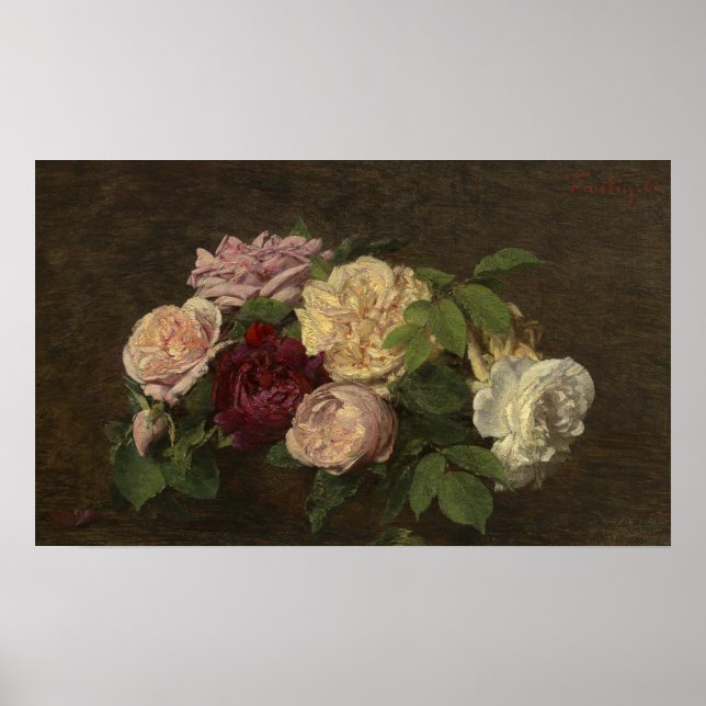 Affiche Fantin-Latour - Roses De Nice Sur Une Table A (Devant)
