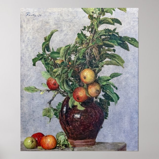 Affiche Fantin-Latour - Vase With Apples And Foliage (Devant)