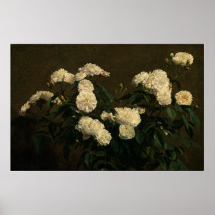 Affiche Fantin-Latour - Vie Toujours Vie Des Roses Blanche