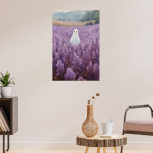 Affiche Fantôme Dans Le Champ Floral Violet